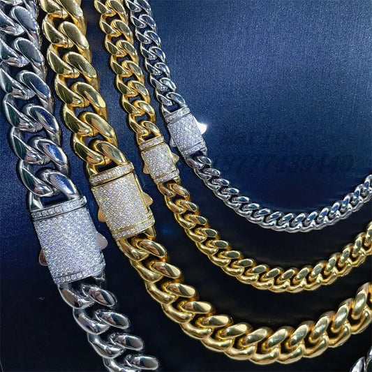 AVLON Lifestyle Series — Moissanite Diamonds Clasp Cuban Chain