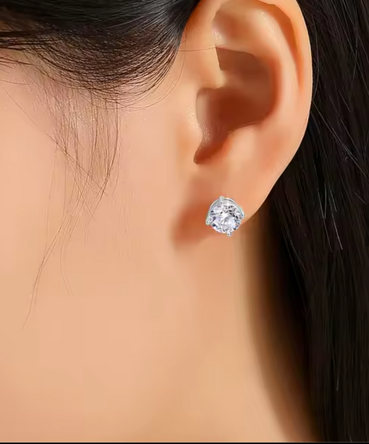 AVLON Signature Series — Aurora 14K Gold 1CT Princess -Cut Moissanite Diamond Stud Earring Set