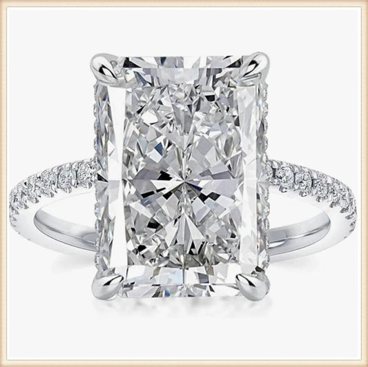 AVLON Signature Series — 4CT Radiant-Cut IGI Certified Diamond 18K Gold Engagement Ring