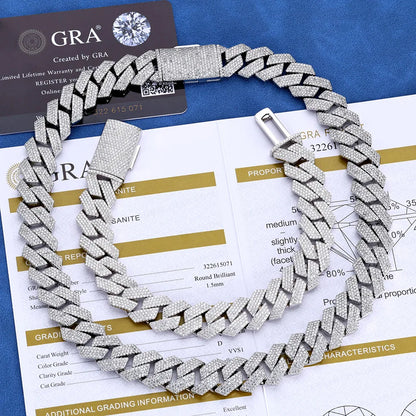 AVLON Signature Series — Utopia Moissanite Diamond 15MM Cuban Link Chain (4 Rows)