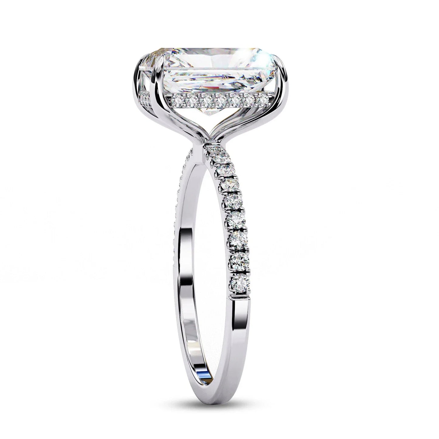 AVLON Signature Series — 4CT Radiant-Cut IGI Certified Diamond 18K Gold Engagement Ring
