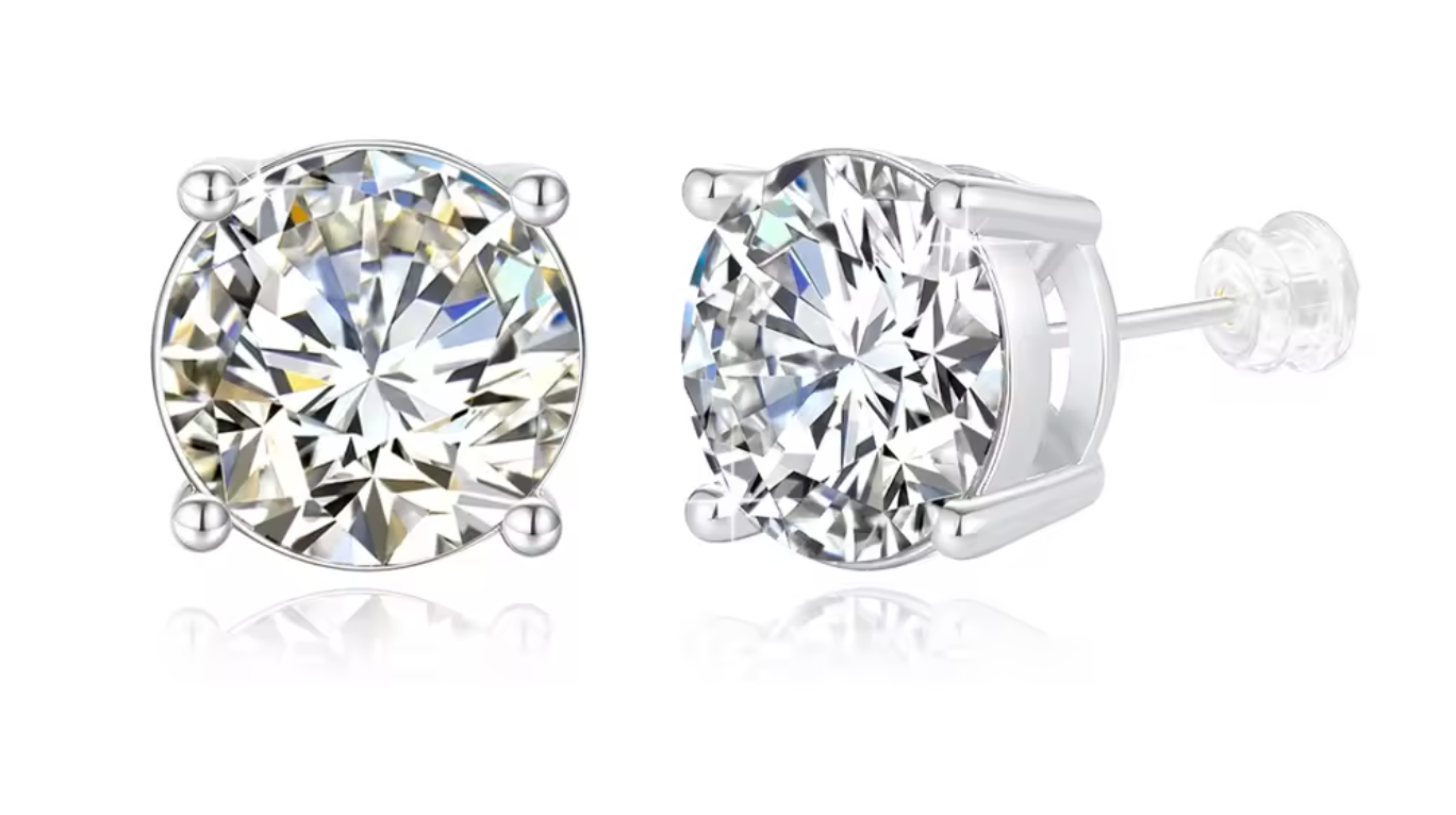 AVLON Signature Series — 2CT AU750 18K Gold Moissanite Diamond Earring Set