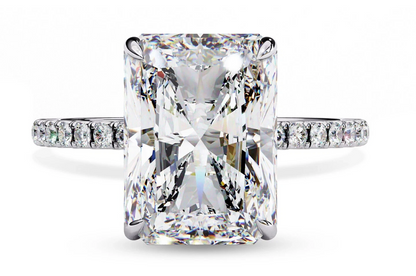 AVLON Signature Series — 4CT Radiant-Cut IGI Certified Diamond 18K Gold Engagement Ring